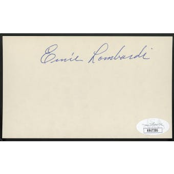 Ernie Lombardi Autographed Index Card JSA RR47386 (Reed Buy)