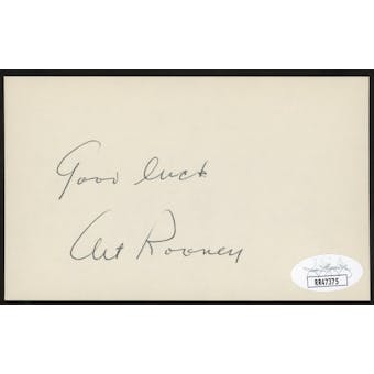 Art Rooney Autographed Index Card (Good Luck) JSA RR47375 (Reed Buy)