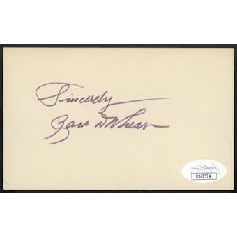 Zack Wheat Autographed Index Card JSA RR47374 (Reed Buy)