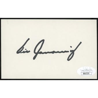 Vic Janowicz Autographed Index Card JSA RR47370 (Reed Buy)