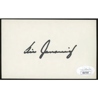 Vic Janowicz Autographed Index Card JSA RR47369 (Reed Buy)