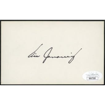 Vic Janowicz Autographed Index Card JSA RR47368 (Reed Buy)