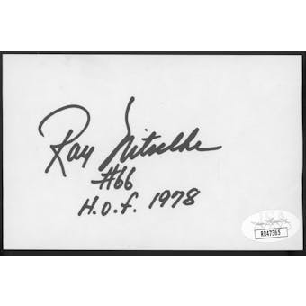Ray Nitschke Autographed Index (#66 HOF 1978) Card JSA RR47365 (Reed Buy)