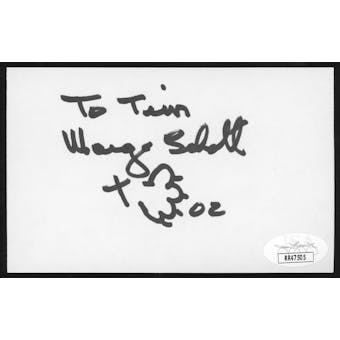 Marge Schott Autographed Index Card (pers.) JSA RR47505 (Reed Buy)