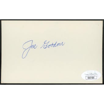 Joe Gordon Autographed Index Card JSA RR47500 (Reed Buy)