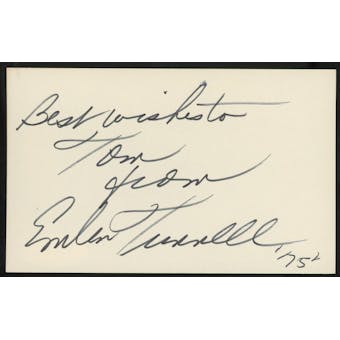 Emlen Tunnell Autographed Index Card (pers.) JSA RR77134 (Reed Buy)