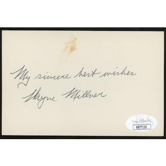Wayne Millner Autographed Index Card JSA RR77130 (Reed Buy)