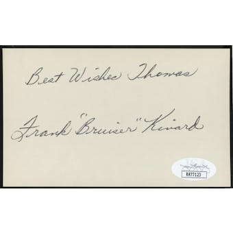 Frank "Bruiser" Kinard Autographed Index Card (pers.) JSA RR77123 (Reed Buy)