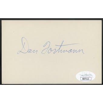 Dan Fortmann Autographed Index Card JSA RR77113 (Reed Buy)