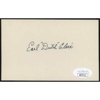 Earl (Dutch) Clark Autographed Index Card JSA RR77110 (Reed Buy)