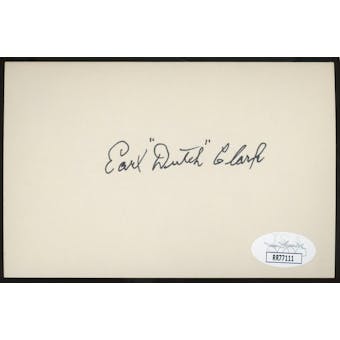 Earl (Dutch) Clark Autographed Index Card JSA RR77111 (Reed Buy)