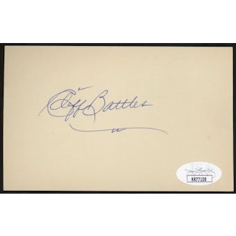 Cliff Battles Autographed Index Card JSA RR77108 (Reed Buy)