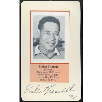 Emlen Tunnell Autographed Index Card JSA RR47494 (Reed Buy)