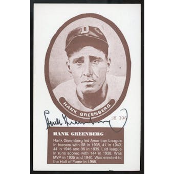 Hank Greenberg Autographed Postcard JSA RR47484 (Reed Buy)