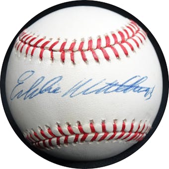 Eddie Mathews Autographed NL White Baseball JSA RR92106 (Reed Buy)