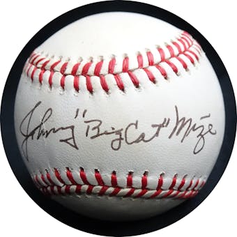 Johnny "Big Cat" Mize Autographed AL Brown Baseball JSA RR92136 (Reed Buy)