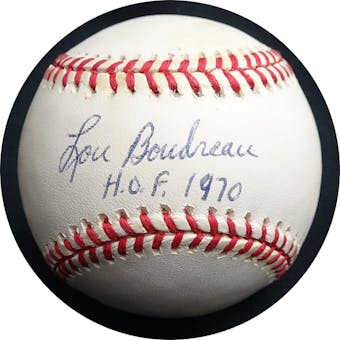 Lou Boudreau Autographed AL Brown Baseball (H.O.F. 1970) JSA RR47530 (Reed Buy)
