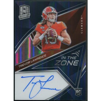 2021 Panini Spectra #INZTL Trevor Lawrence Spectra In The Zone Blue Rookie Auto #3/9