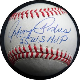 Johnny Podres Autographed NL White Baseball ("55 W.S. M.V.P.") JSA RR47539 (Reed Buy)