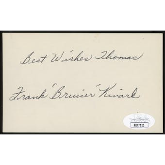 Frank "Bruiser" Kinard Autographed Index Card (pres.) JSA RR77125 (Reed Buy)