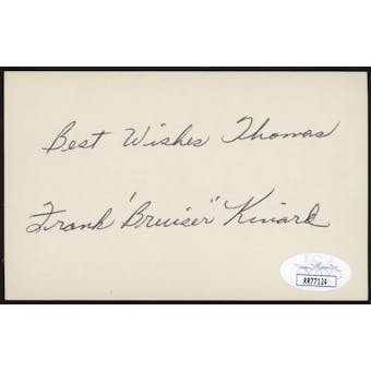 Frank "Bruiser" Kinard Autographed Index Card (pres.) JSA RR77124 (Reed Buy)