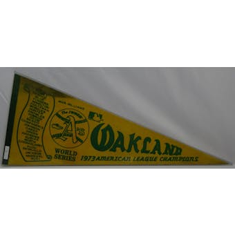 Vintage 1972-73 Oakland A's MLB World Series Champions Pennant w/ Players (Reed Buy)