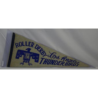 Vintage 1970s Los Angeles Thunder Birds Roller Derby Pennant (Reed Buy)