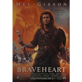 Braveheart 27x40 Mel Gibson Celebrity Authentics Autograph Movie Poster