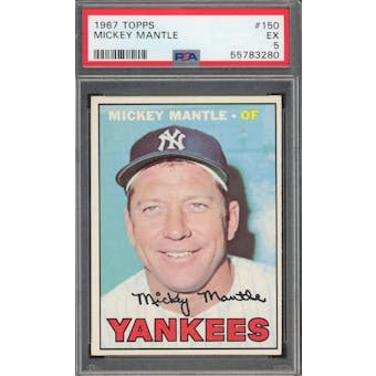 1967 Topps #150 Mickey Mantle PSA 5 *3280 (Reed Buy)