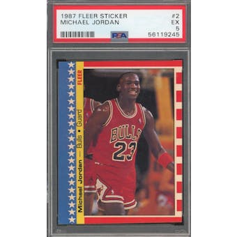 1987/88 Fleer Sticker #2 Michael Jordan PSA 5 *9245 (Reed Buy)