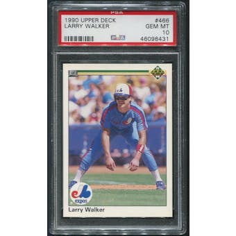 1990 Upper Deck Baseball #466 Larry Walker Rookie PSA 10 (GEM MT)