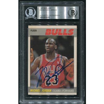 1987/88 Fleer Basketball #59 Michael Jordan Signed Auto BAS Authentic