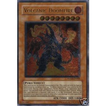 Yu-Gi-Oh Force of the Breaker 1st Edition Single Volcanic Doomfire Ultimate Rare - SLIGHT PLAY (SP)