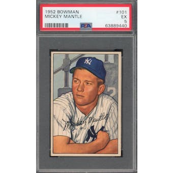 1952 Bowman #101 Mickey Mantle PSA 5 (EX) *9440 (Reed Buy)