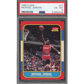 1986/87 Fleer #57 Michael Jordan PSA 6 (EX-MT) *9444 (Reed Buy)