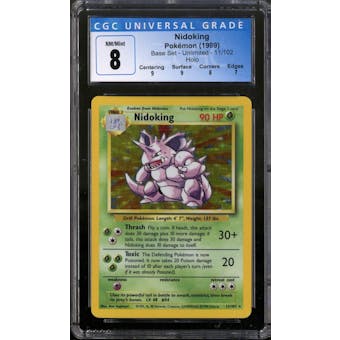 Pokemon Base Set Unlimited Nidoking 11/102 CGC 8