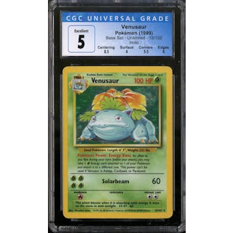 Pokemon Base Set Unlimited Venusaur 15/102 CGC 5
