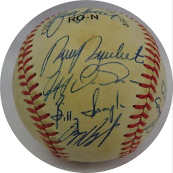 Multi-Signed 1986 Atlanta Braves Autographed NL Feeney Baseball (20-sigs) JSA XX34310 (Reed Buy)