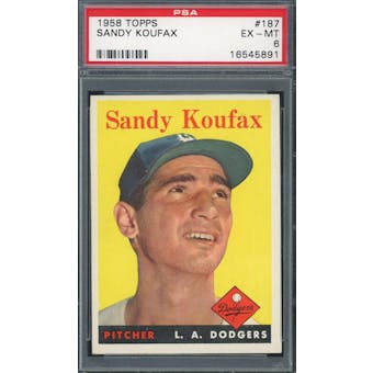 1958 Topps #187 Sandy Koufax PSA 6 *5891 (Reed Buy)