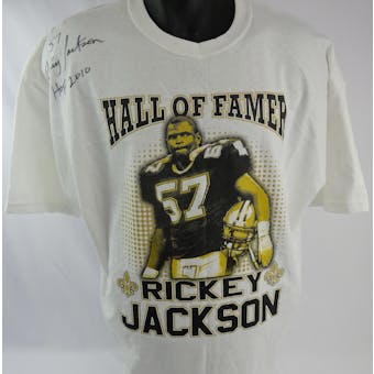 Rickey Jackson Autographed T-Shirt (57/HOF 2010) JSA RR92471 (Reed Buy)