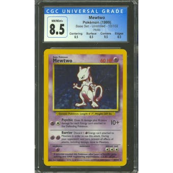 Pokemon Base Set Unlimited Mewtwo 10/102 CGC 8.5