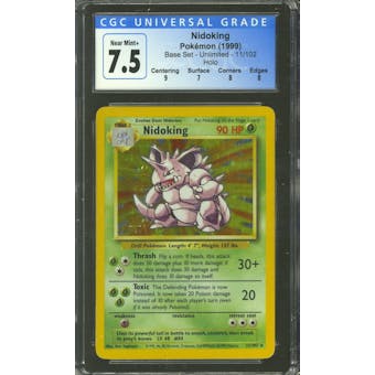 Pokemon Base Set Unlimited Nidoking 11/102 CGC 7.5