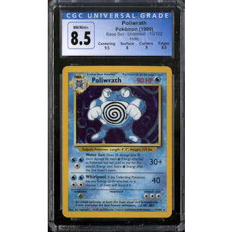 Pokemon Base Set Unlimited Poliwrath 13/102 CGC 8.5
