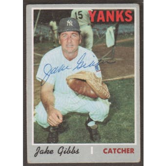 1970 Topps Baseball #594 Jake Gibbs Signed in Person Auto