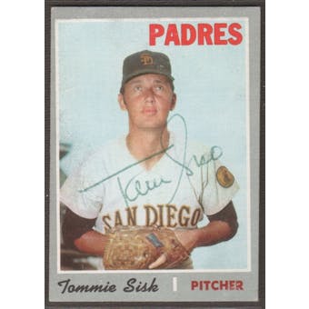 1970 Topps Baseball #374 Tommie Sisk Signed in Person Auto