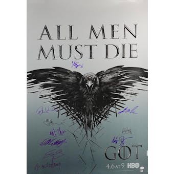 Game of Thrones 27x40 Autographed 10x Clarke-Harringotn-Turner-Williams-Pascal-Martin & MORE! JSA