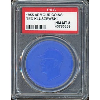 1955 Armour Coins Ted Kluszewski Blue PSA 8 *3339 (Reed Buy)