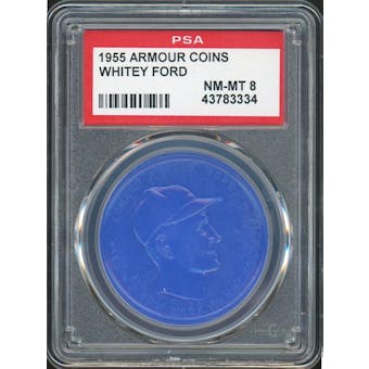 1955 Armour Coins Whitey Ford Blue PSA 8 *3334 (Reed Buy)