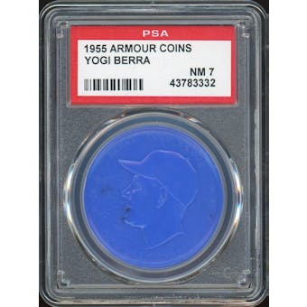 1955 Armour Coins Yogi Berra Blue PSA 7 *3332 (Reed Buy)