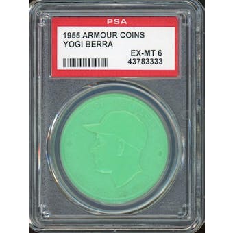 1955 Armour Coins Yogi Berra Green PSA 6 *3333 (Reed Buy)